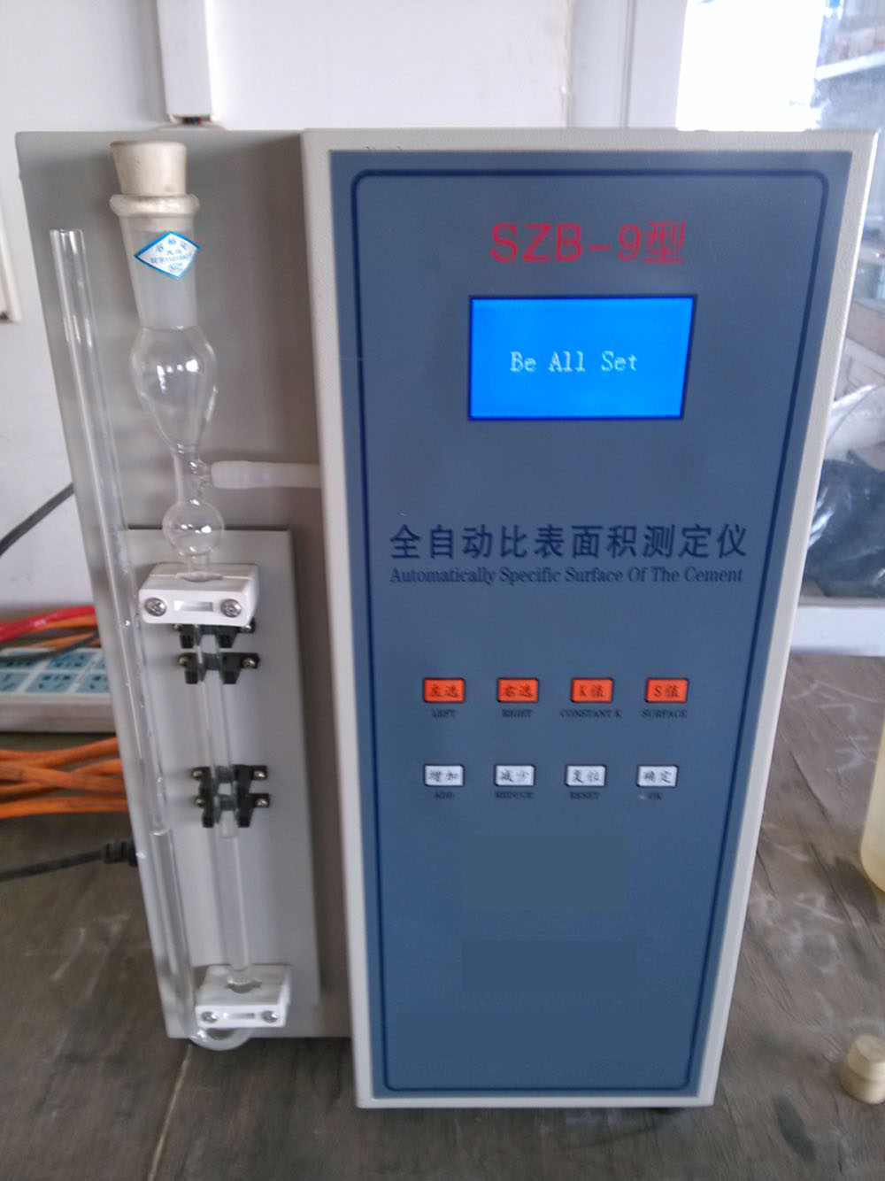 Testador de superficie específica de cemento para laboratorio