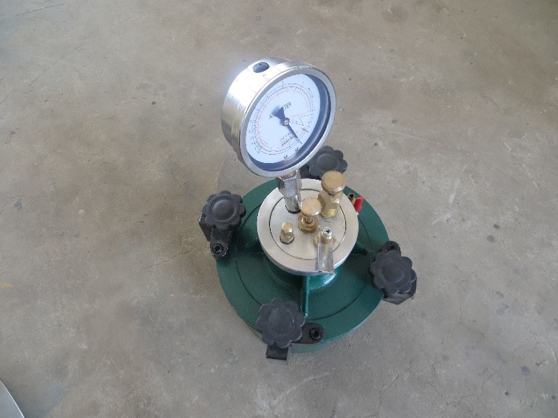 Gasín de contenido de gas de la mezcla de concreto de laboratorio